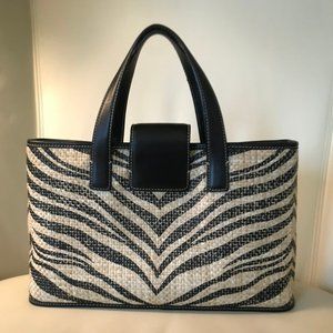 Coach Vintage Straw Zebra Bag